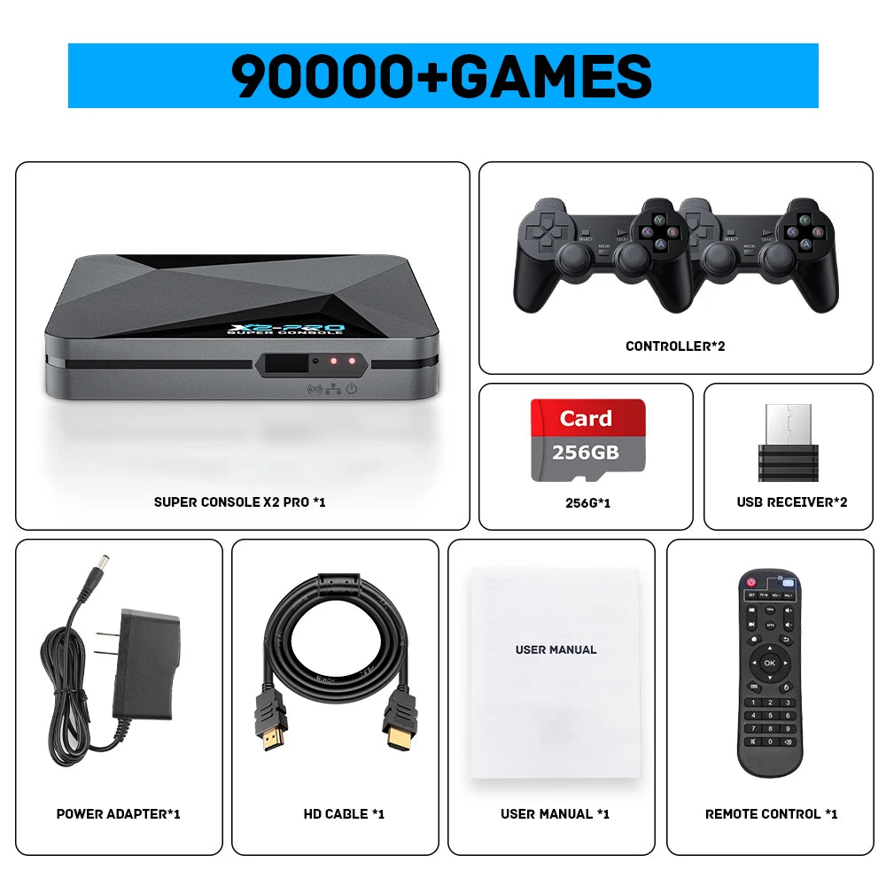 Super Console X2 Pro: Retro Game Box with 90,000+ Games & Gamepad