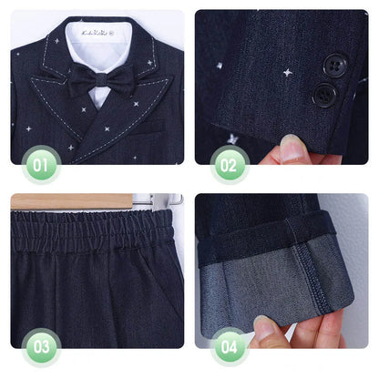 Boys’ Star Print Suit – 3/4/5Pc Formal Outfit (1–10Y)