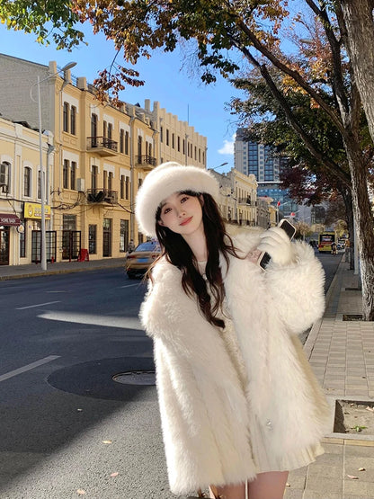 Luxury Fluffy Faux Fox Fur Jacket – Casual & Cozy