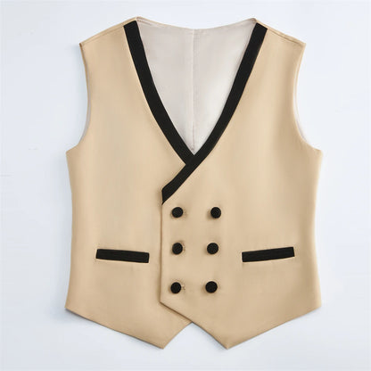 Elegant Burgundy Boy’s 3-Piece Suit – Blazer, Vest & Pants for Weddings or Photoshoots