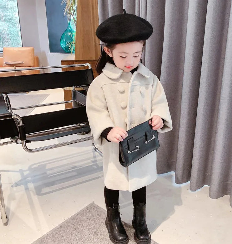 Warm Baby Girl Coat – Double-Breasted Winter Fashion
