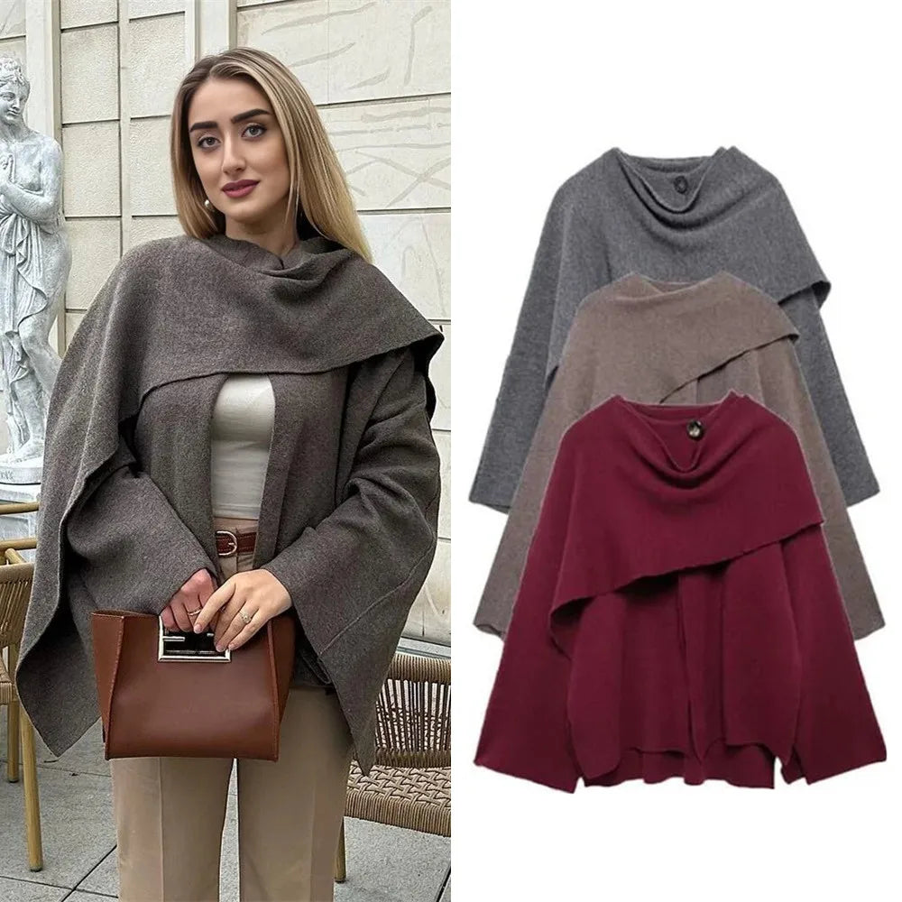 Autumn Chic: Knit Scarf Jacket for Women