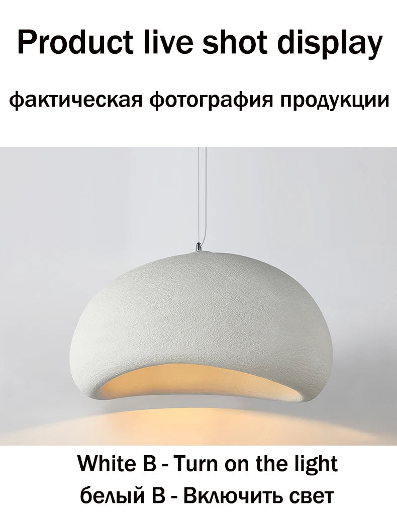 Nordic Wabi Sabi Pendant Lamp: Modern LED Chandelier for Dining & Living Spaces