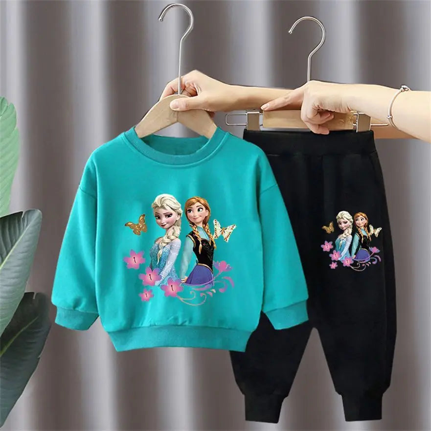 Elsa Princess 2-Piece Tracksuit: Cozy & Magical for Girls