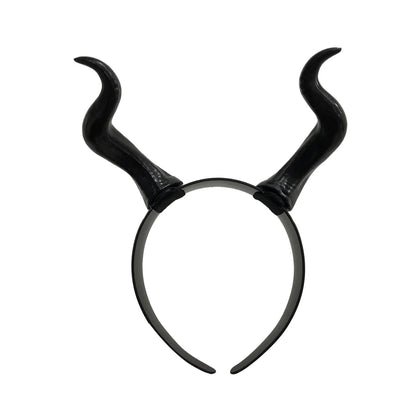 Black Queen Witch Horns Headpiece - Devilish Headdress for Halloween & Cosplay