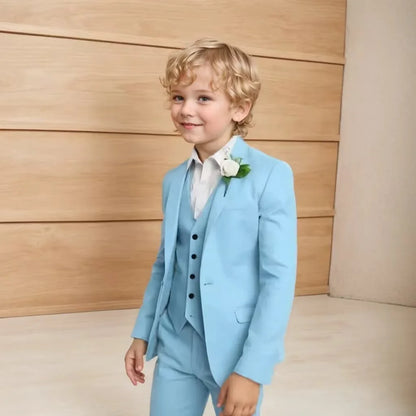 High-Quality Boys’ 3-Piece Tuxedo – Blazer, Vest & Trousers