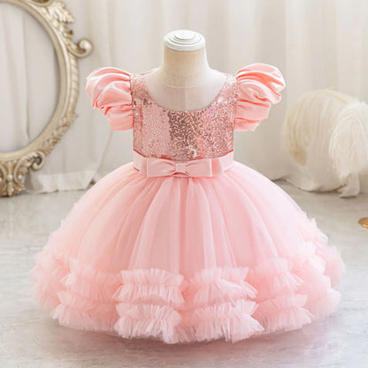 Girl Party Dress – Lace Bow Wedding Gown
