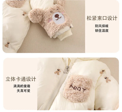 Thick Winter Baby Romper – Fleece & Hooded