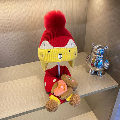 Children’s Cute Winter Hat with Matching Scarf