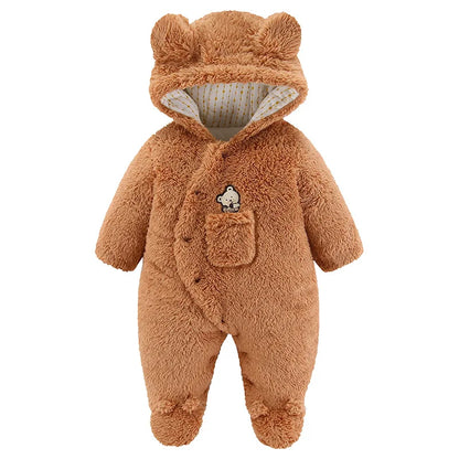 Hooded Bear Jumpsuit for Babies – Soft & Cozy