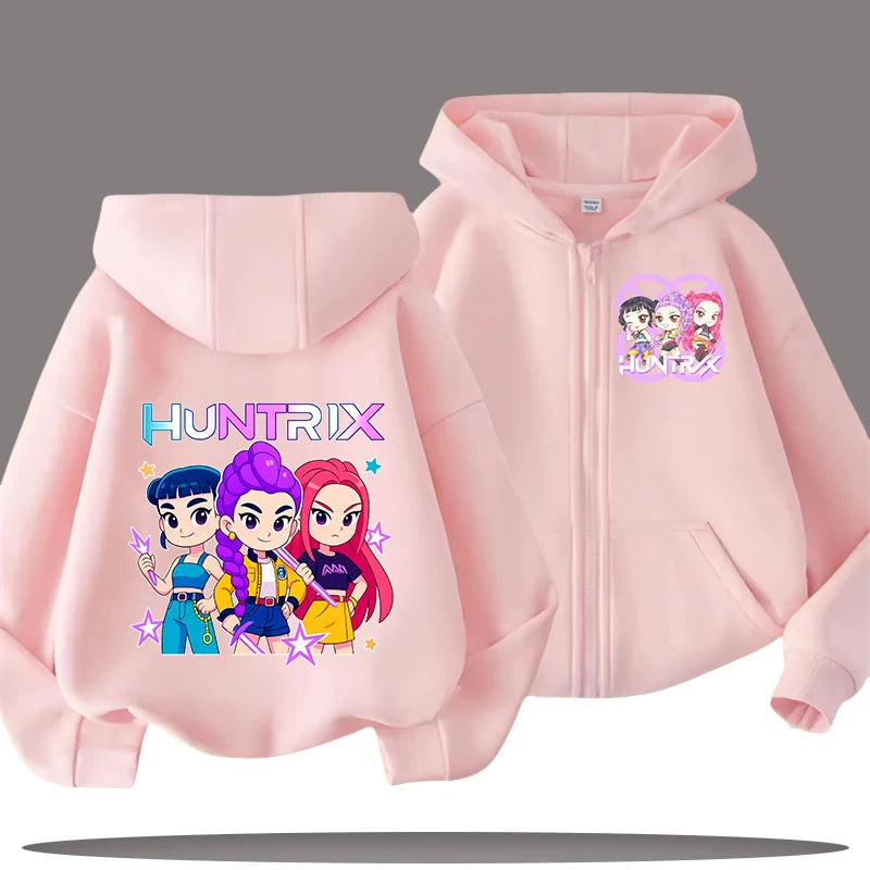 Kpop Demon Hunters Cartoon Jacket – Stylish Hoodie for Children