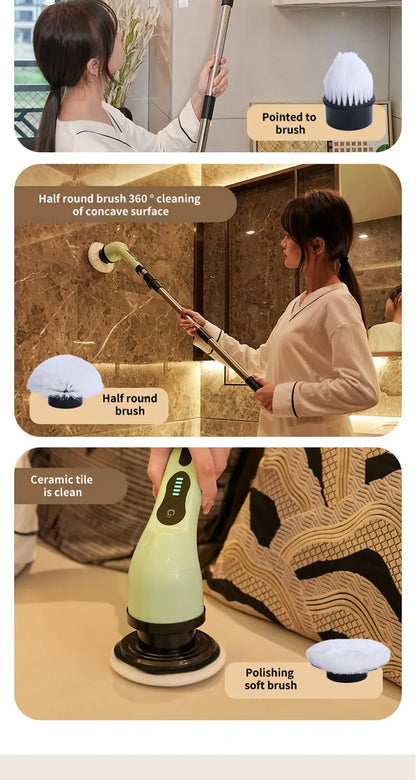 9-in-1 Electric Cleaning Brush – Spin Scrubber for Kitchen, Bathroom & More