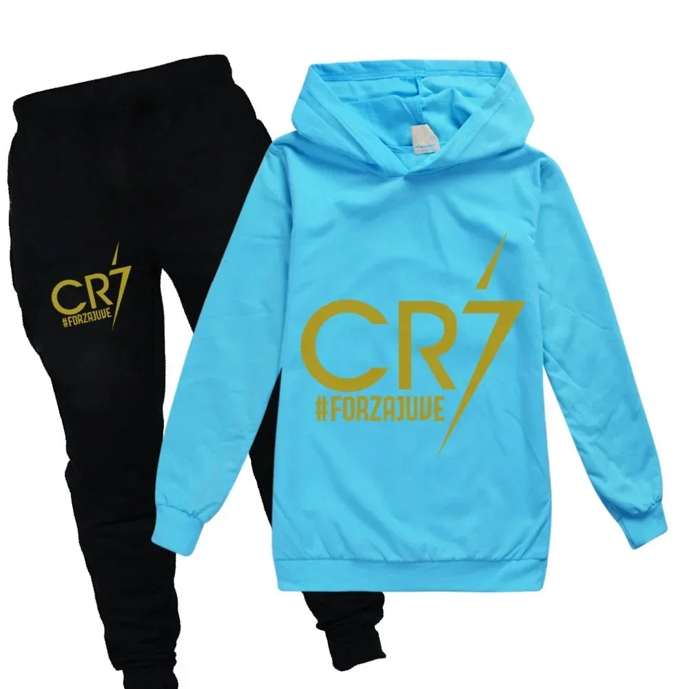 Kids' CR7 Hoodie & Pants Set: Sporty Style for Young Fans