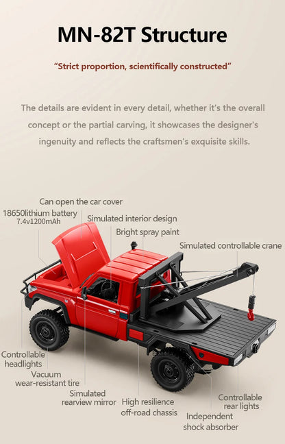 MN82T RC Truck – 1:12 Scale Off-Road Climbing Car for Christmas Gift