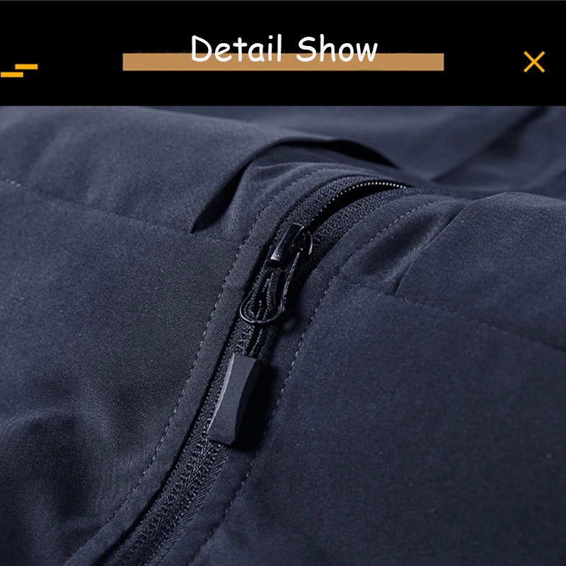 Men’s Solid Color Winter Jacket – Fleece Lined & Windproof