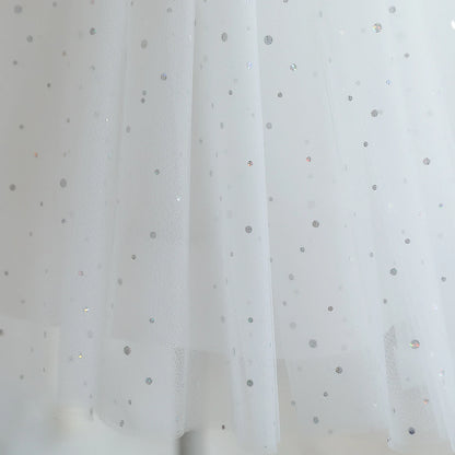 Princess Party Dress – Lace Embroidery with Ruffles