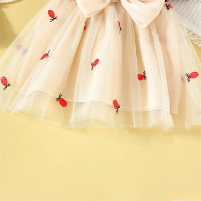 Baby Girl Cotton Mesh Birthday Party Dress