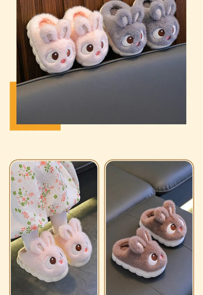 Warm Fluffy Rabbit Slippers for Boys & Girls