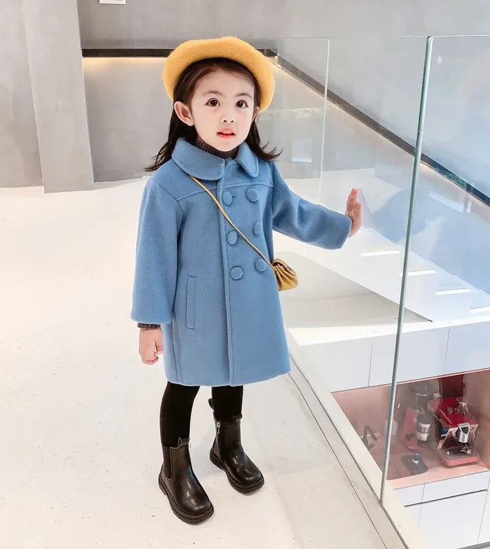 Warm Baby Girl Coat – Double-Breasted Winter Fashion