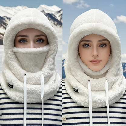 Winter Face Cover Hat with Fleece Sherpa Lining
