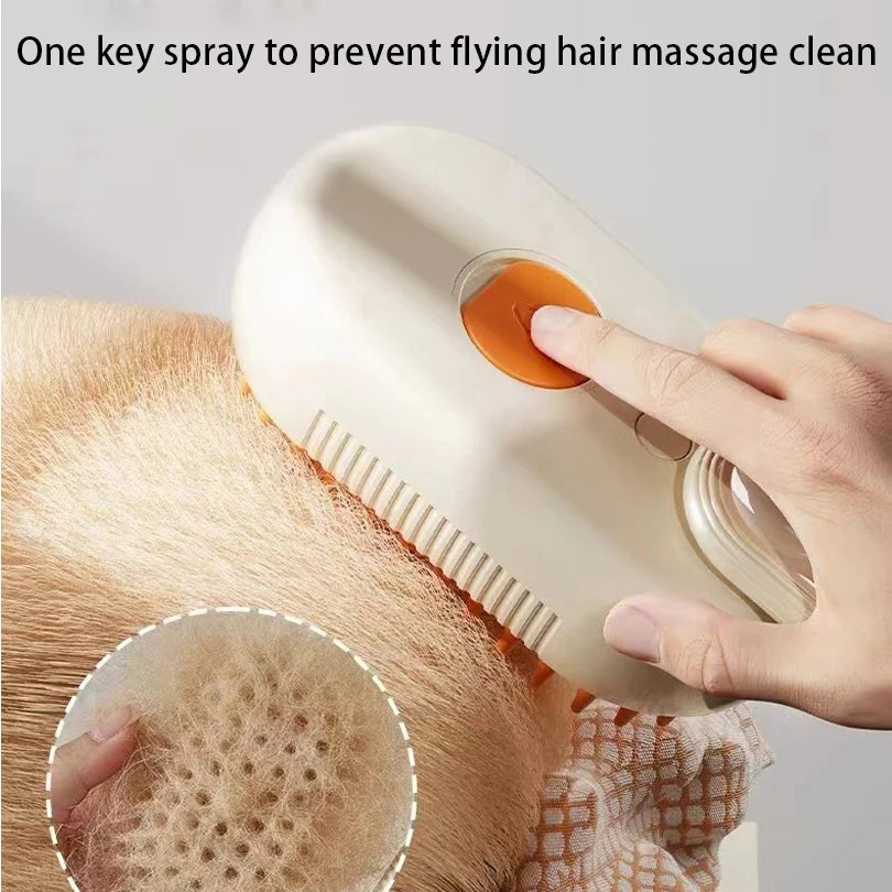 3-in-1 Pet Spa Brush: Steam, Spray, and Groom with Ease