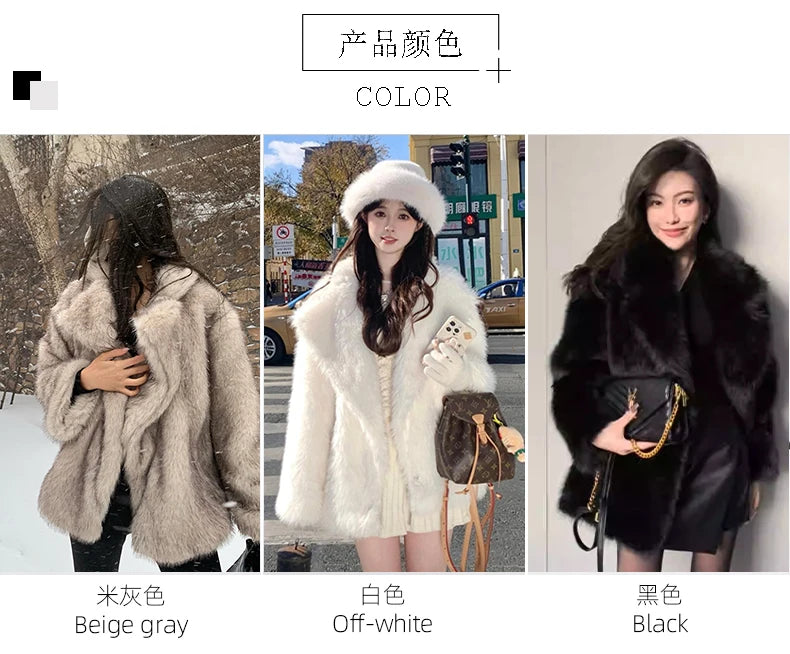 Luxury Fluffy Faux Fox Fur Jacket – Casual & Cozy