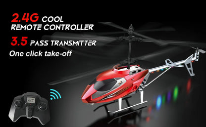 RC Helicopter for Kids – 2.4G Remote Control with LED Lights & One-Key Take-Off