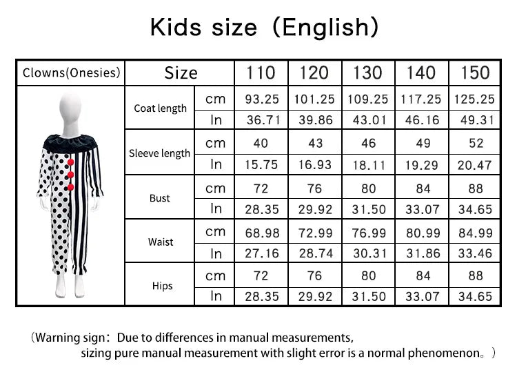 Scary Terrifier Costume – Kids’ Joker & Clown Cosplay Halloween Suit