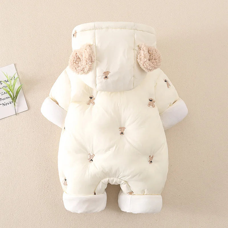 Thick Winter Baby Romper – Fleece & Hooded
