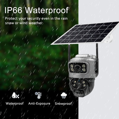 8MP 4K Solar Security Camera | 4G/WiFi | Dual Lens | PIR Motion | Night Vision