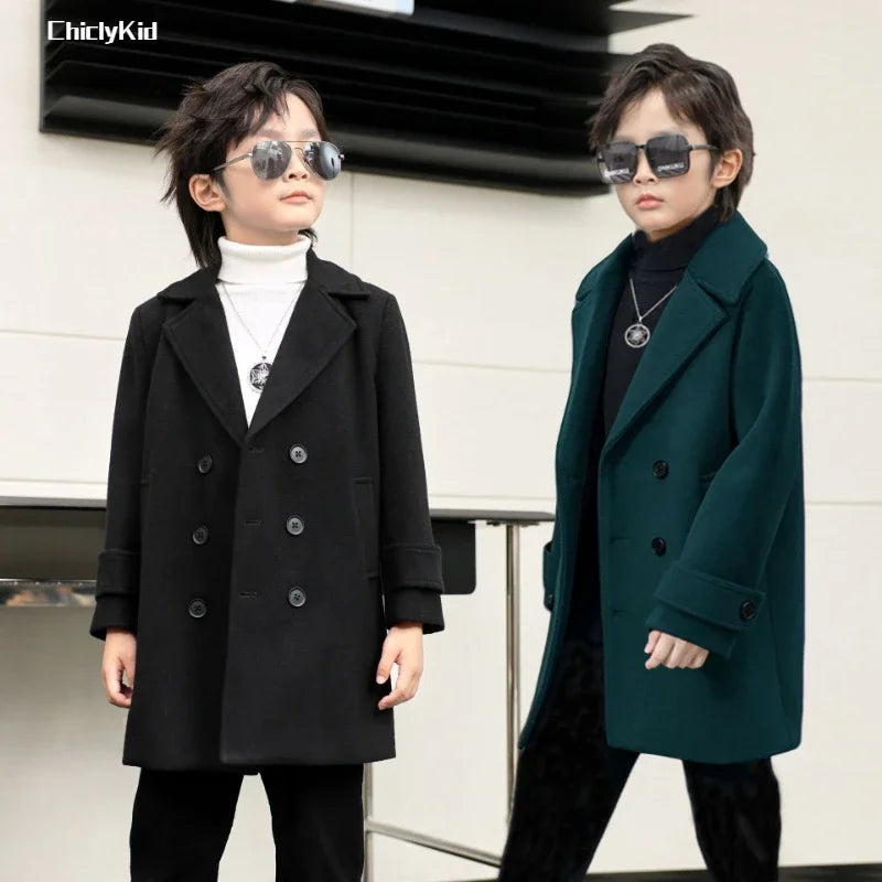 Fall & Winter Boys Jacket – Velvet Wool Outerwear