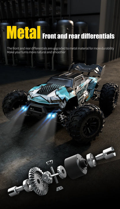 1:16 RC Off-Road Car – High-Speed 4WD Monster Truck with LED Lights