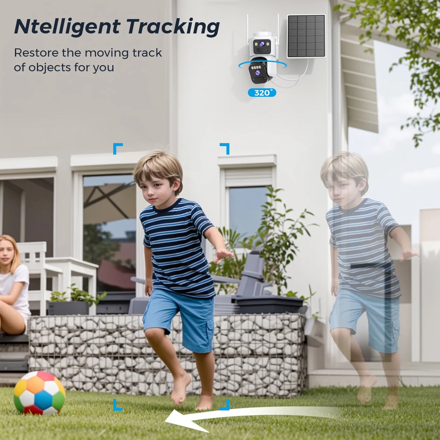 8MP Solar Security Camera | Dual Lens | WiFi | PIR Detection | Color Night Vision