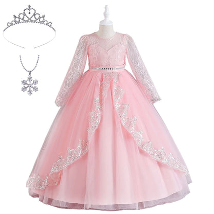 Girls Evening Dress – Lace Embroidered Party Gownn