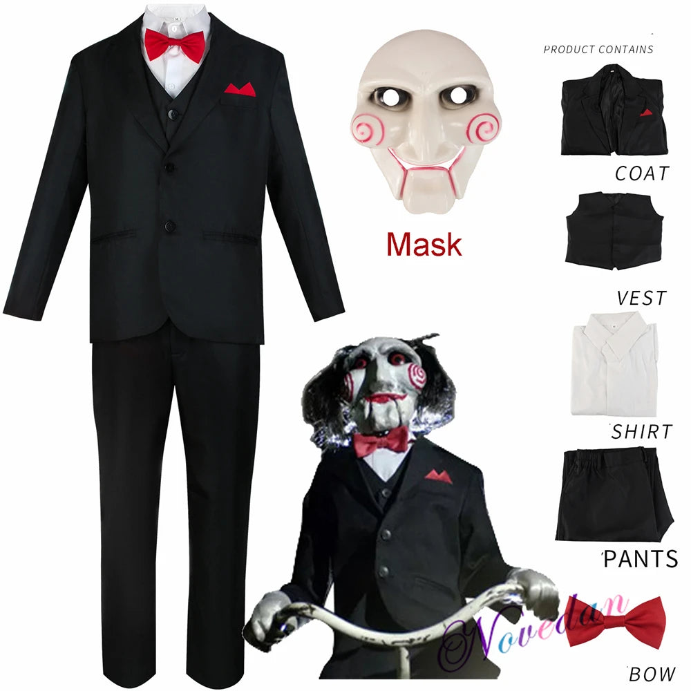 Full Set Jigsaw Costume – Saw Horror Movie Cosplay for Halloween