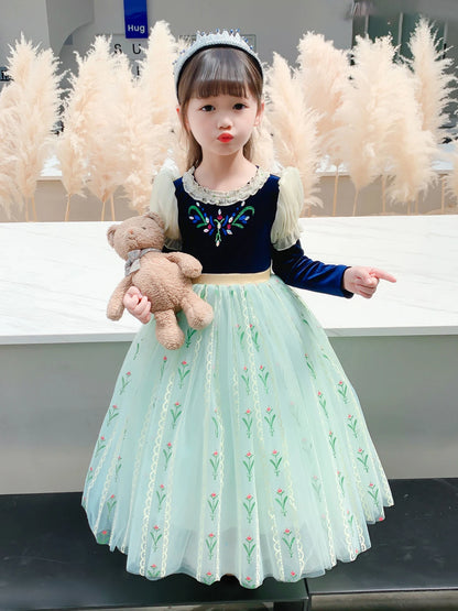 Girls’ Performance & Wedding Dress – Color Block Bow