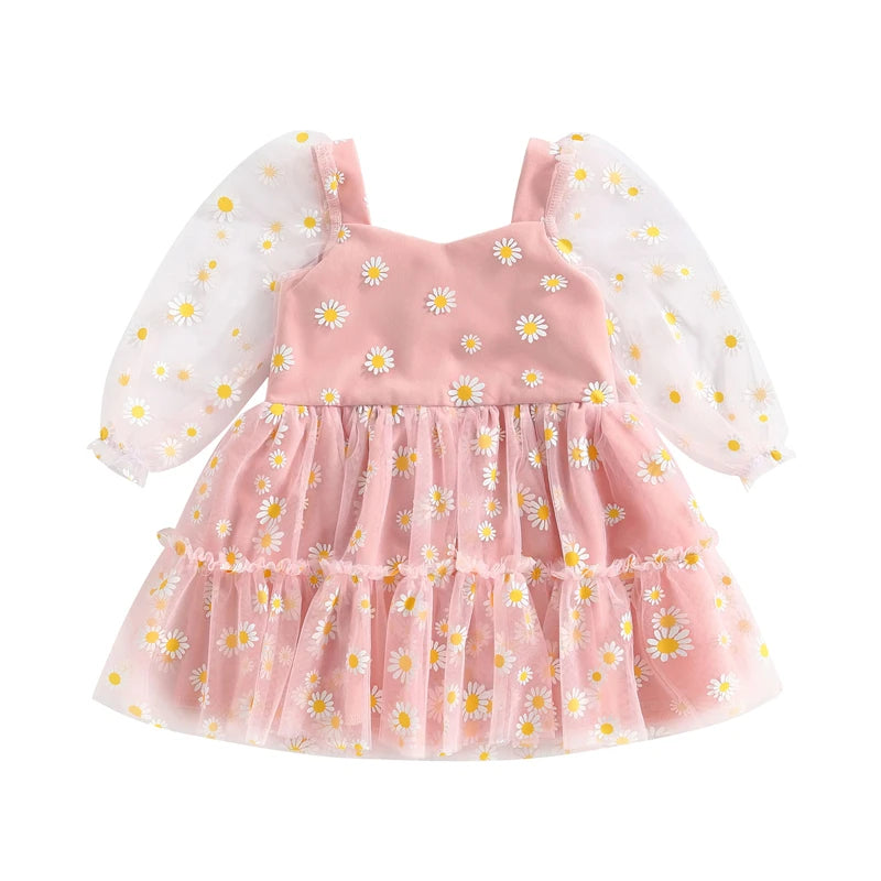 Baby Girl Long Sleeve Daisy Princess Dress