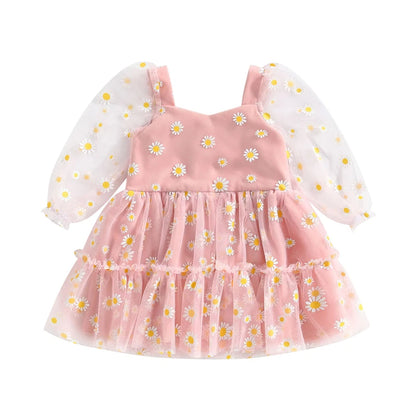 Baby Girl Long Sleeve Daisy Princess Dress