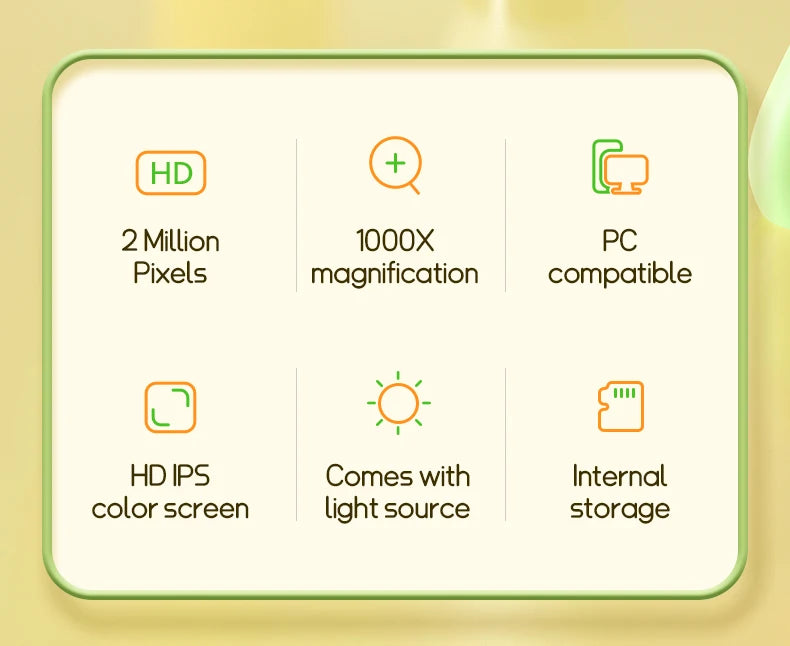 Kids Science Microscope 1000X – 200 Megapixel Digital Magnifier with LED