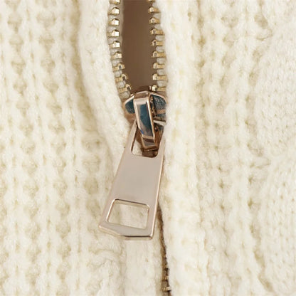 Cozy High Collar Knitted Cotton Jacket