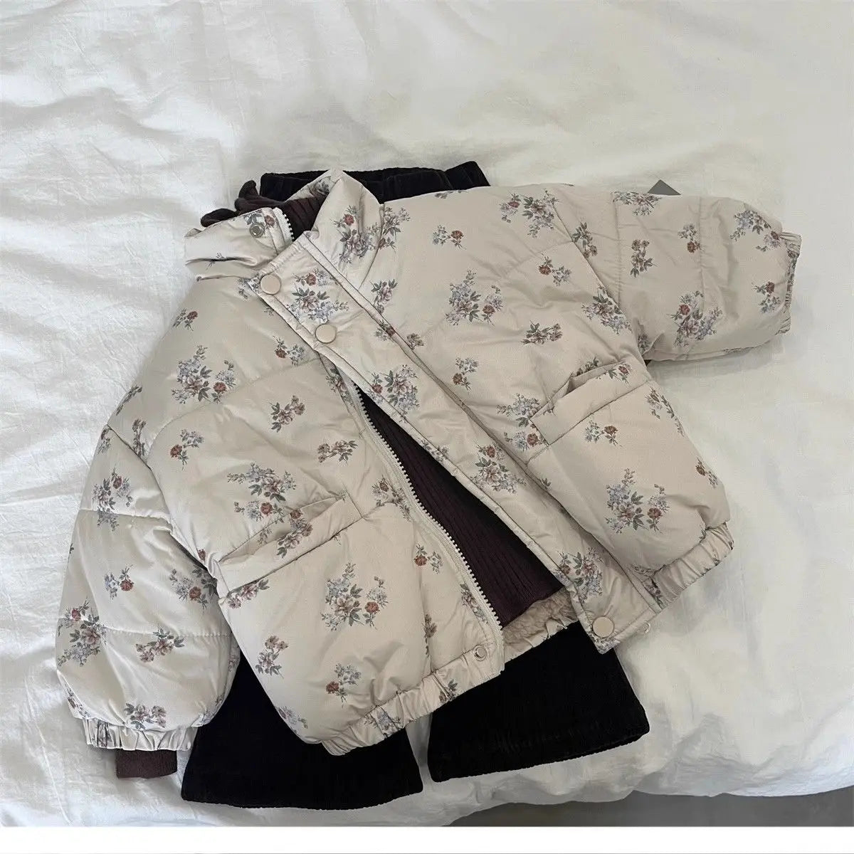 Winter Coat for Baby Girls – Thicken Floral Parka