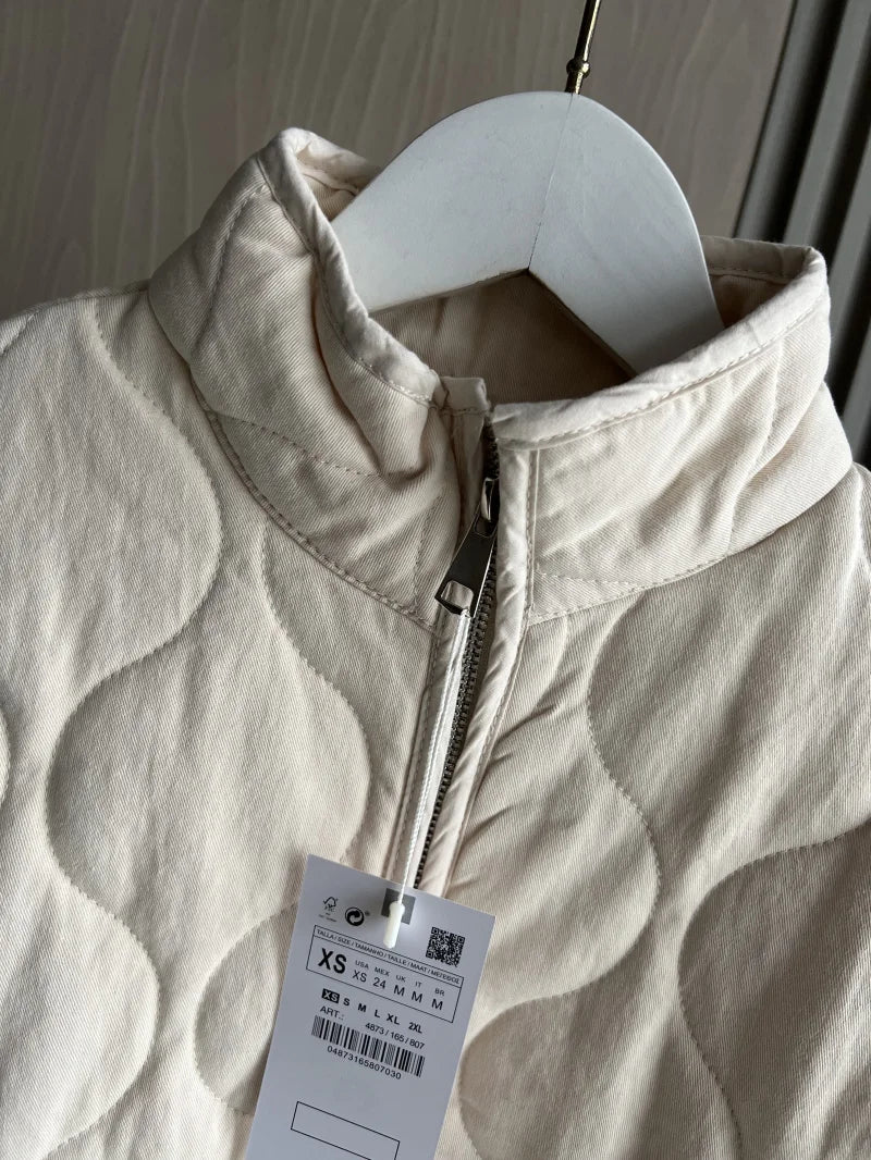 High Collar Quilted Coat – Retro Meets Modern