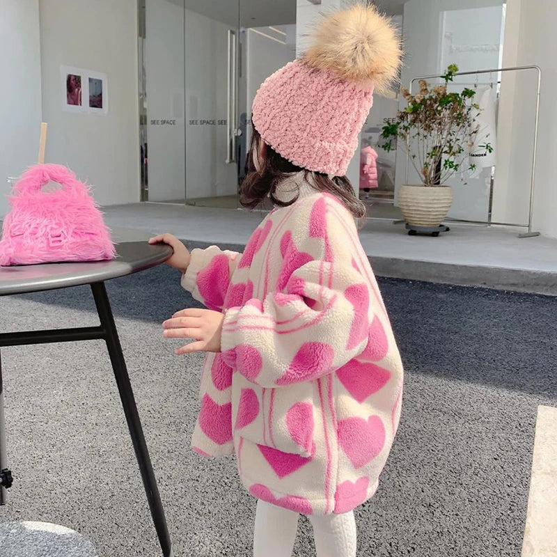 Little Princess Warm Coat – Plush Girls’ Outerwear
