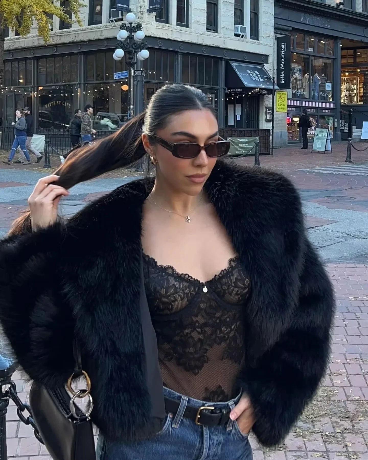 Cozy Black Faux Fur Outerwear – Trendy & Warm