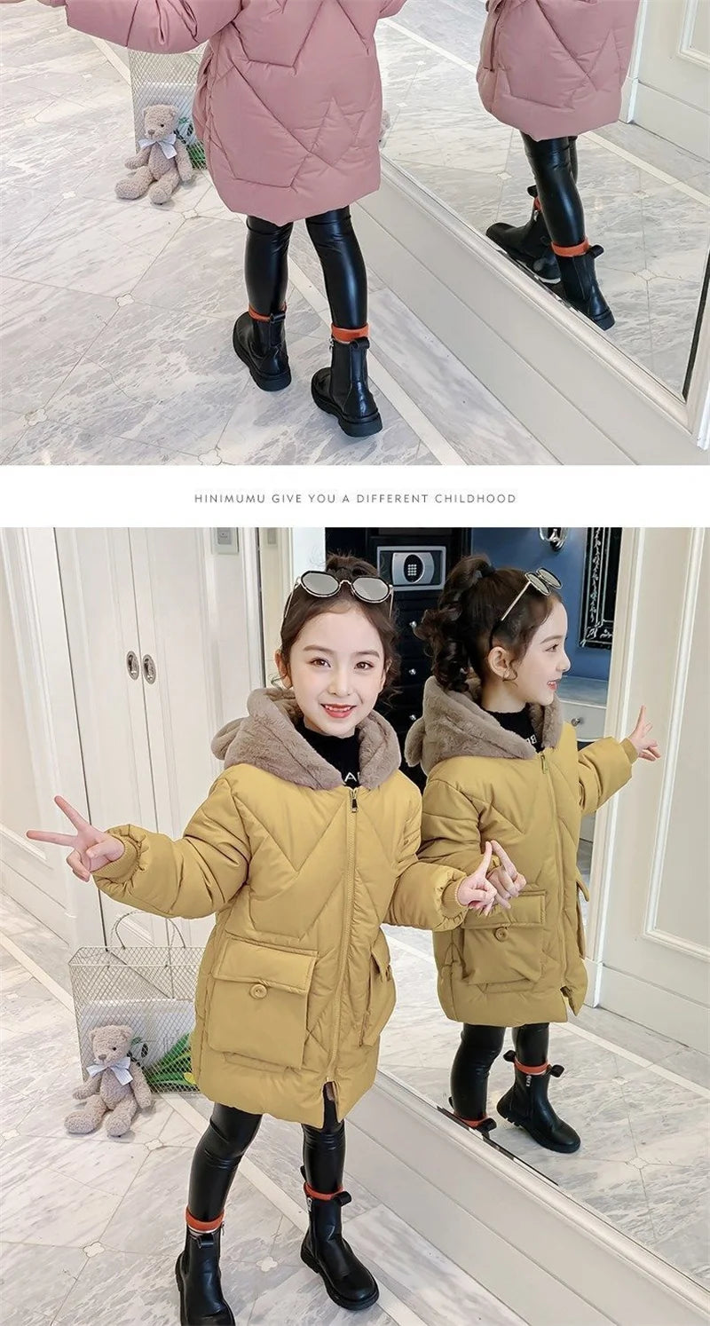 Winter Velvet Thicken Coat for Girls – Fashion & Comfort 2025