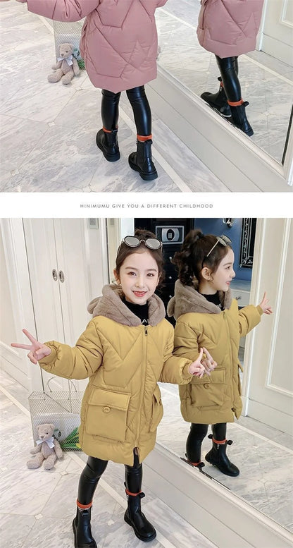 Winter Velvet Thicken Coat for Girls – Fashion & Comfort 2025