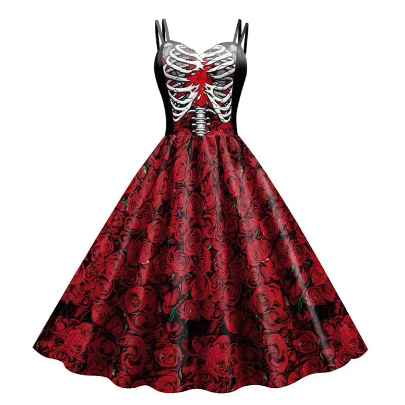 Scary Witch Skull Dress – Halloween Cosplay Outfit