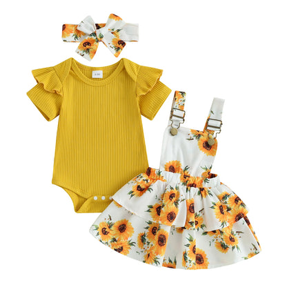 Sweet Baby Girl Summer Clothing Set 3Pcs
