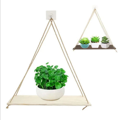 Chic Wooden Wall Hanging Rack for Floral Displays