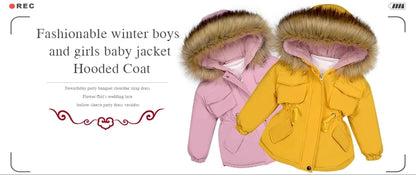 Kids' Winter Plush Cotton Coat – Mid-Length & Warm
